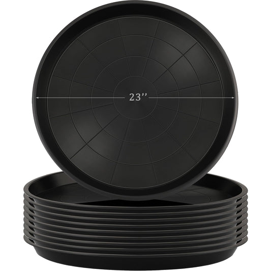Eccliy 10 Packs 23 Inch Plastic Large Plant Saucers Heavy Duty Planter Trays Jumbo Flower Pot Saucers Plastic Water Trays for Indoors and Outdoors