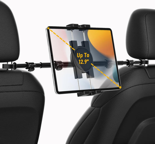 YOOZ 4-13" Car Headrest Tablet Holder, Car Back Seat iPad Mount Kids [Stretchable & Ultra-Stable] Between Seats Tablet