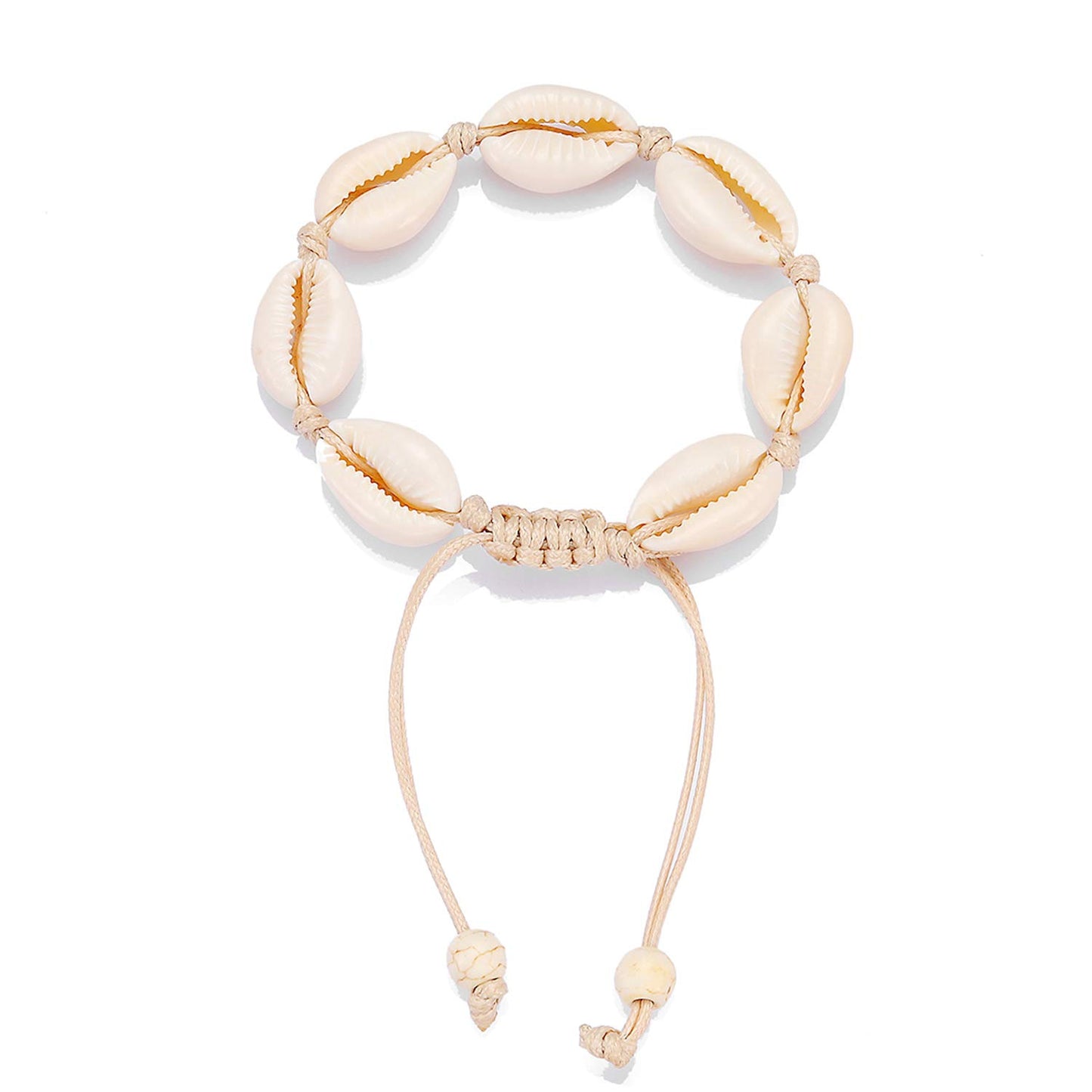 Starain 2Pcs Shell Necklace Anklet for Women Handmade Adjustable Puka Beach Shell Necklace Set