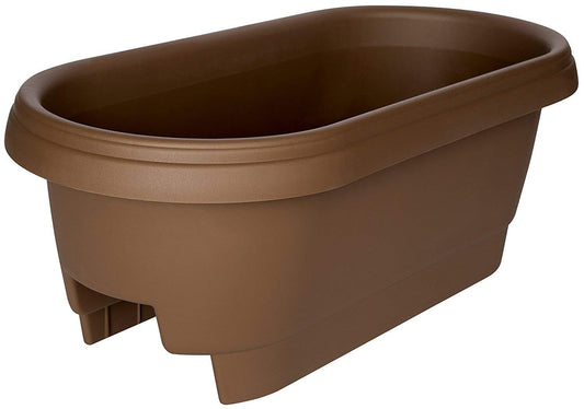 Bloem Oval Classic Deck Rail Planter Box, Chocolate 24"