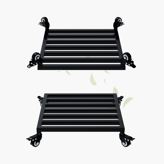 Zhongma 2 Pack 16" x16"x 3.5"H Square Plant Caddy with Wheels, Fully Assembled, Heavy Duty Construction, 300 Lbs Capacity, Load-Bearing Wheels with Brakes, No Installation Required