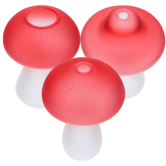 BESPORTBLE 3pcs Red Mushroom Shaped Glass Vase Set for Hydroponic Plants, Decorative Terrarium Flower Holders for Home Table and Office Décor