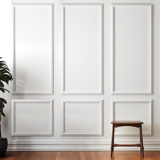 Peel and Stick Wall Molding Kit,6 Sets Pre-Cut Wainscoting Panels for Interior Wall Moulding Decor,Pre Made Wainscoting Wall Panel for Home Decoration Accent Wall (24x54in)