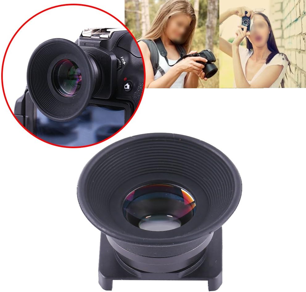 ZMellifluent 1.5X 6 15mm Fixed Focus Viewfinder Eyepiece Magnifier for DSLR Camera, Durable Eyecup with Mount Bases