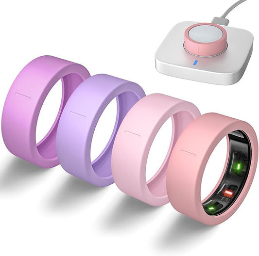 Ultra-Thin Covers Compatible with Oura Ring Gen 4/Oura Gen 3 Cover, Anti-Scratch Elastic Silicone Protector Case Smart Rings Accessories for ULTRAHUMAN Ring AIR Women Men, 4 Pack