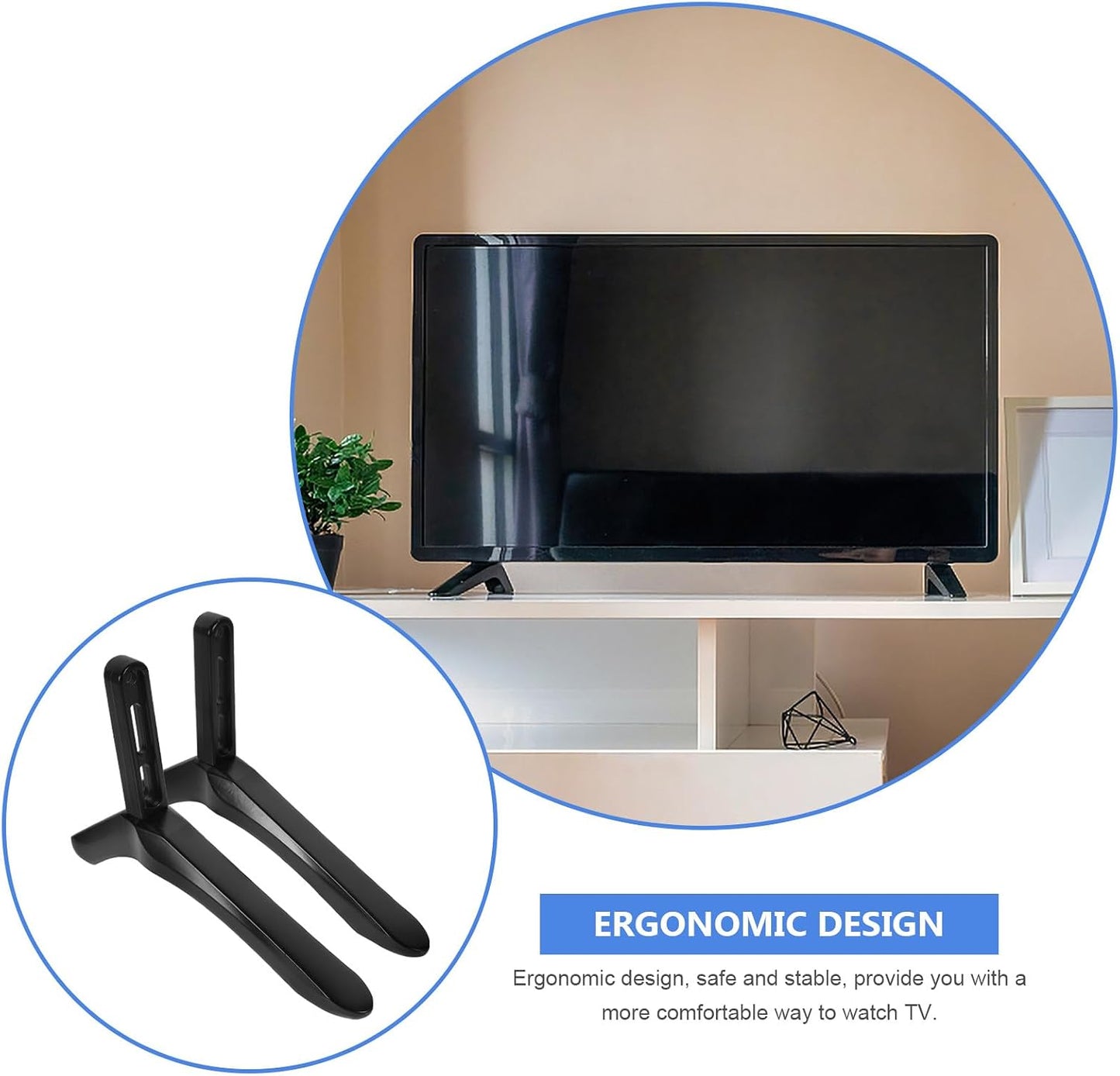 LALADEFIEE Tv Stand Replacement Base with Screws No-Drill Tabletop Tv Support Bracket Suitable for Living Room Media