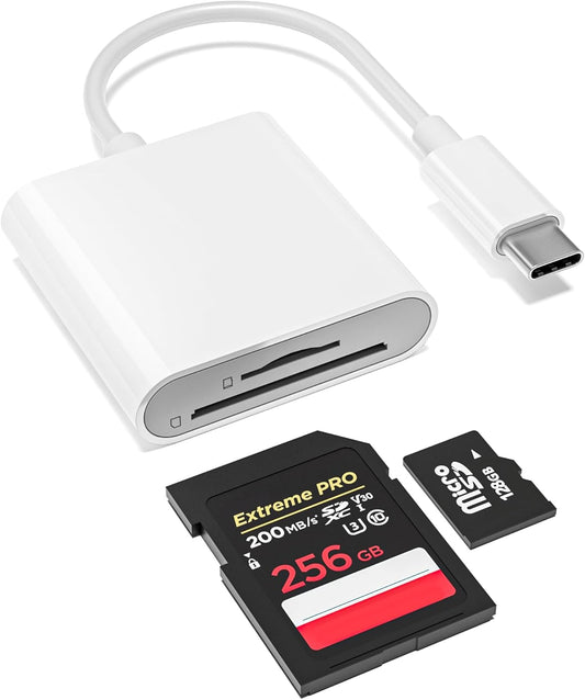 YOFEEPOP 17/16/15, (2 USB-C SD Card Reader, Dual Slot for SD and MicroSD, Type C Adapter Compatible with iPhone iPad