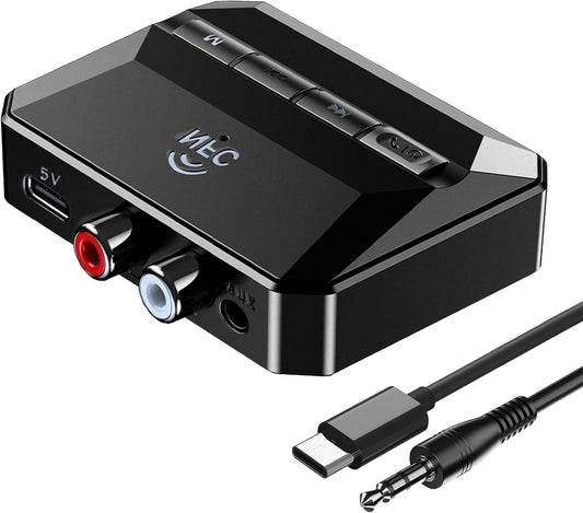 BAISHUN RCA/3.5mm 5.3, Bluetooth Receiver, NFC-Enabled AUX USB Drive/TF Card Outputs, Wireless Audio Adapter