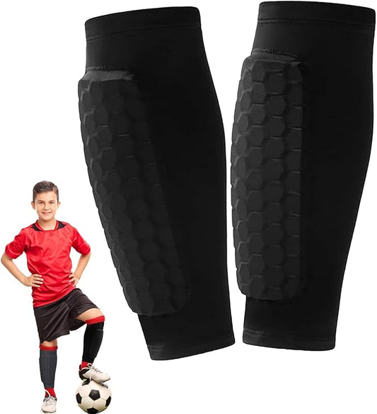 Shin Defender Shin Guards Kids, Soccer Shin Guards Shin Pads for Kids Youth Adult, Lightweight Calf Protective Gear with Honeycomb Pads, Lightweight Calf Protective Soccer Gear, 6-8,8-10,10-12