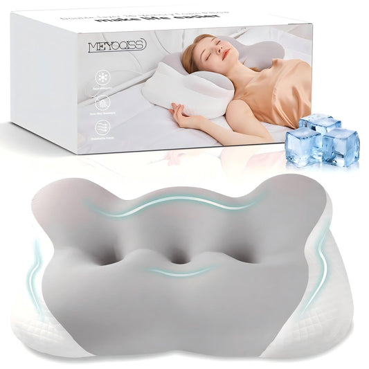 Neck Pillow for Sleeping, Cervical Neck Support Pillow for Neck and Shoulder Pain Relief, Memory Foam Side Sleeper Pillows for Adults, Ergonomic Contour Neck Pillow for Side Back Stomach Sleeper
