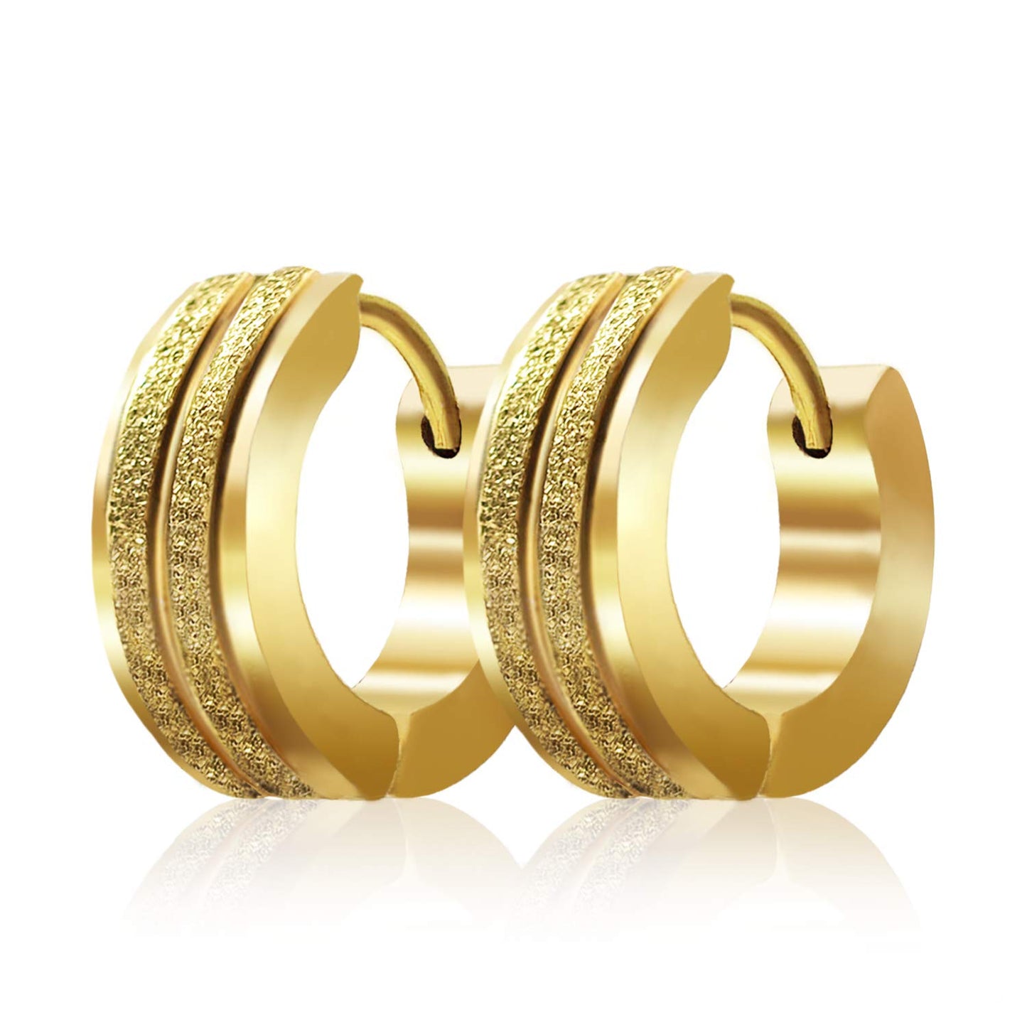 Stainless Steel Hoop Earrings For Men's Women's,Silver/Gold/Black/Blue Hypoallergenic Round Huggie Earrings,Fashion Punk Earrings Piercing Jewelry,Simple Stylish Loop Earring,Gift for Him Her Birthday