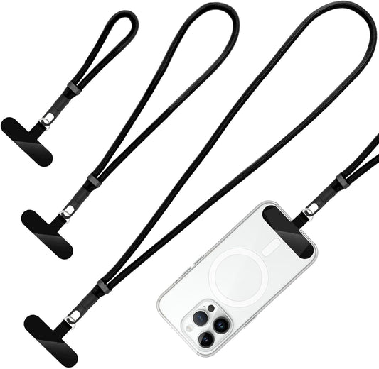 360 3-Piece Set Rotatable Adjustable Phone Lanyard - Wrist/Neck/Crossbody Strap with Tether Tabs, Universal for Phones