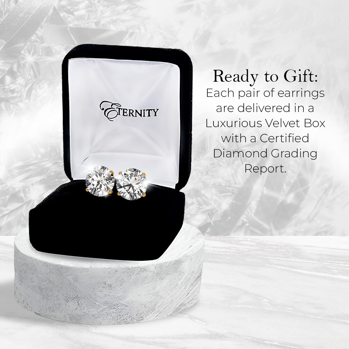 Certified 4.0 Carat Lab Grown Diamond Earrings in 14K Yellow Gold, F/VS Quality, Premium Collection of Diamond Stud Earrings for Women and Men, Quality Studs Made in USA