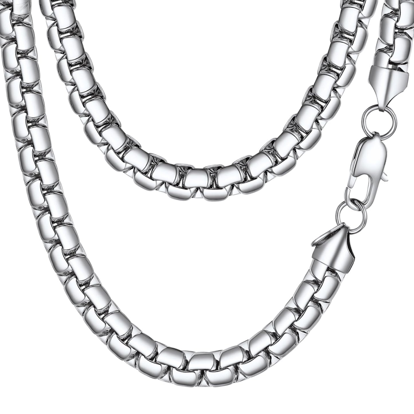 PROSTEEL Stainless Steel Mens Chain No Tarnish & Durable Flat Box Hip Pop Mens Jewelry, with Gift Box