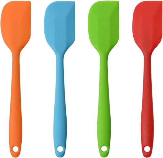 Skiennix Silicone Spatulas - 11-Inch Heat Resistant Non-Stick Baking Tool Set | 4-Piece Flexible Scrapers