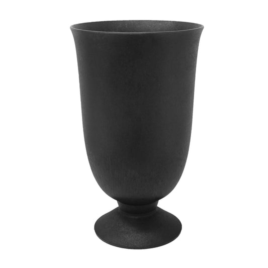 Tierra Verde Indoor & Outdoor Self-Watering Urn Planter, Cadence, 14" x 23", Black - Planting Containers for Plants and Flowers - Gardening and Landscaping Accessories