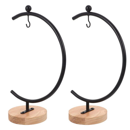 SOESFOUFU 2pcs Metal Ornament Display Stand - Wire Hanging Hook Holder - Air Plant Terrarium Support for Hanging Glass Globe Witch Ball Christmas Ornament Wedding Decoration