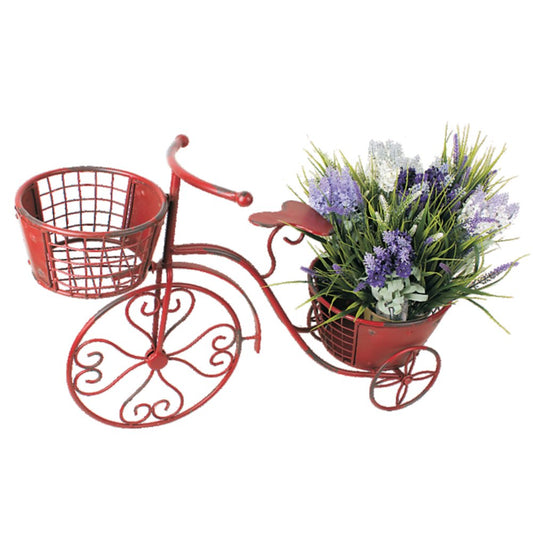 WAROOM Bicycle Plant Stand Flower Pot Holder Display Rack Metal Bike Frame Decorative Indoor Outdoor Garden Yard Planter