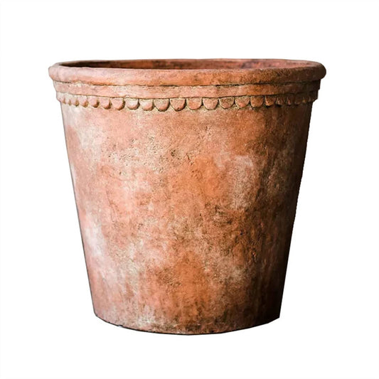 Flower Pots Outdoor Planters Plant Containers, Large Garden Planters with Drainage Holes - Indoor Cement Planters, Vintage Redware Planters for Home and Office Decoration Decorative Planter (M )