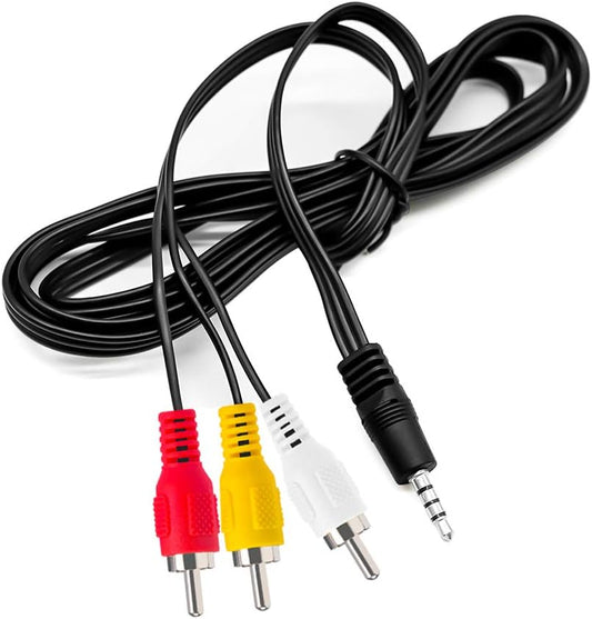 10FT 3.5mm 3 1/8" 3 Love Your TRRS to RCA Stereo Audio Video AUX Cable, Camcorder AV Video Output Cable to RCA Cord