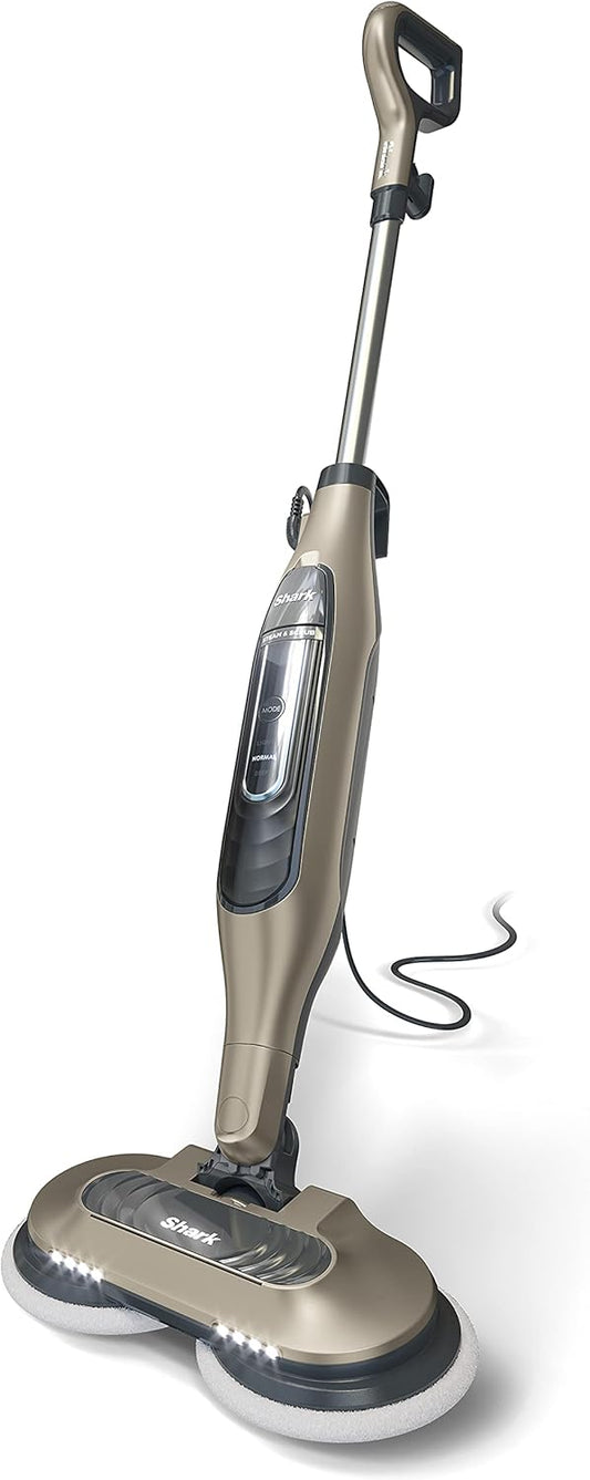 Shark S7001 Mop - 3 Steam Modes & LED Headlights for Hard Floors | 4 Washable Dirt Grip Pads, Gold