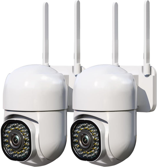 Ayla link 3MP 360Pan-Tilt 2K (2 Pack-9.8 Security Camera Outdoor, View, HD Cameras for Home Security, Color Night