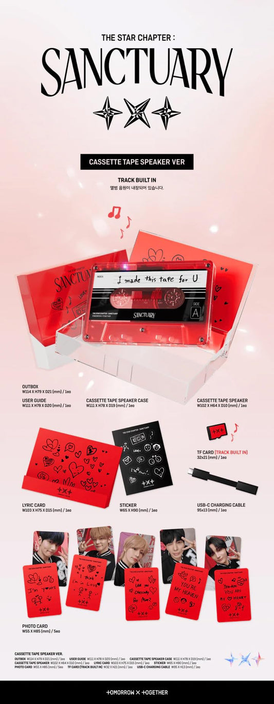 Txt the Star Chapter : Sanctuary 7th Mini Album CASSETTE Tape SPEAKER Ver.