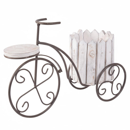 CAKEEYUM Wrought Iron Plant Stand Vintage Bike Shaped Flower Display Stand for Indoor Outdoor Garden Balcony Patio Decor Flower Display Plants Cart Wrought Iron Plant Outdoo