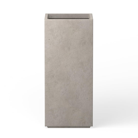 Kante 19.9" H Tall Rectangular Concrete Planter, Modern Square Diameter Plant Pot with Drainage Hole and Rubber Plug for Indoor Outdoor Home Patio Garden, Weatheted Concrete