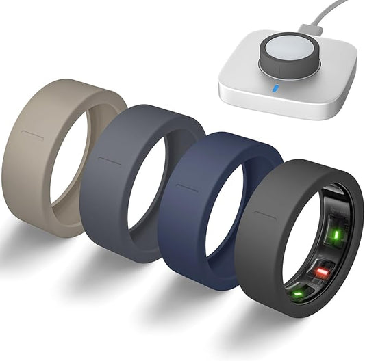 Ultra-Thin Covers Compatible with Oura Ring Gen 4/Oura Gen 3 Cover, Anti-Scratch Elastic Silicone Protector Case Smart Rings Accessories for ULTRAHUMAN Ring AIR Women Men, 4 Pack