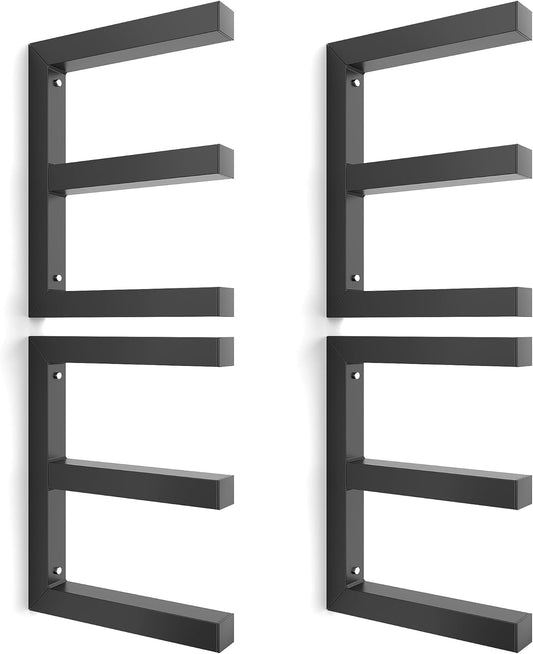 Ultrawall Lumber Storage Rack - Heavy-Duty Wall-Mounted Wood Organizer | Holds 220 LBS Per Level (Pack of 4, Black)