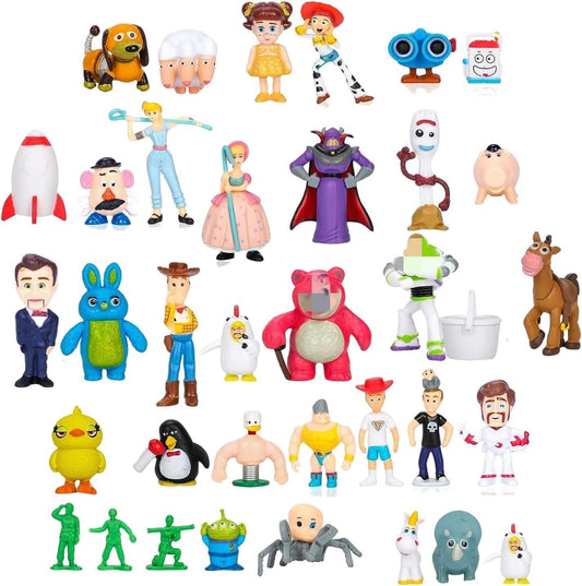 NLIEOPDA Anime Figurines Set - 36 PVC Collectible Toys Featuring Woody & Buzz Lightyear