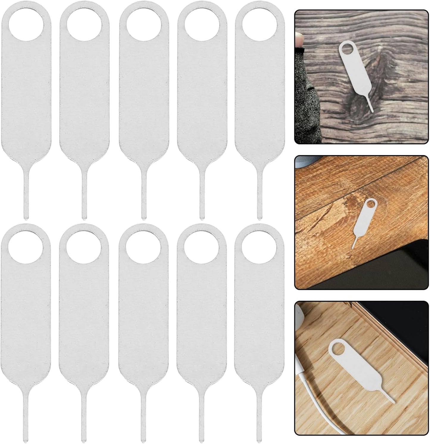 500pcs KOMBIUDA Sim Card Ejector Pins Universal Mobile Phone Card Removal Tool Stainless Steel Lightweight Compact