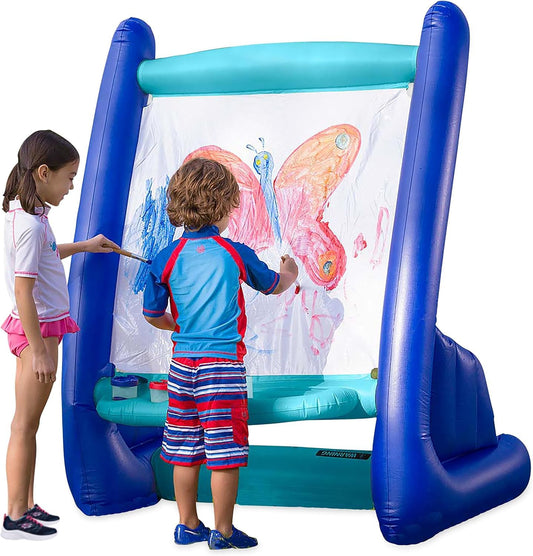 Hearthsong Inflatable Kids Art Easel, Outdoor & Indoor Paint Station, Creative Coloring, Drawing and Painting Art Easel for Kids and Toddlers, Ideal for Arts & Crafts Fun