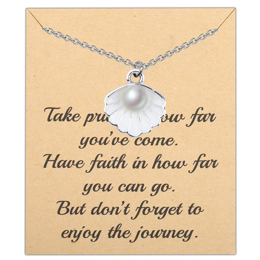 BNQL Seashell Pendant Necklace Beach Lover Gifts Scallop Necklace Enamel Seashell Jewelry Gifts for Women