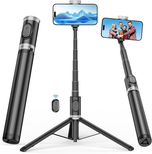 ACKIMA 67" Selfie Stick Tripod, All in One Phone Tripod with Wireless Remote, Extendable Compact Tripods Portable