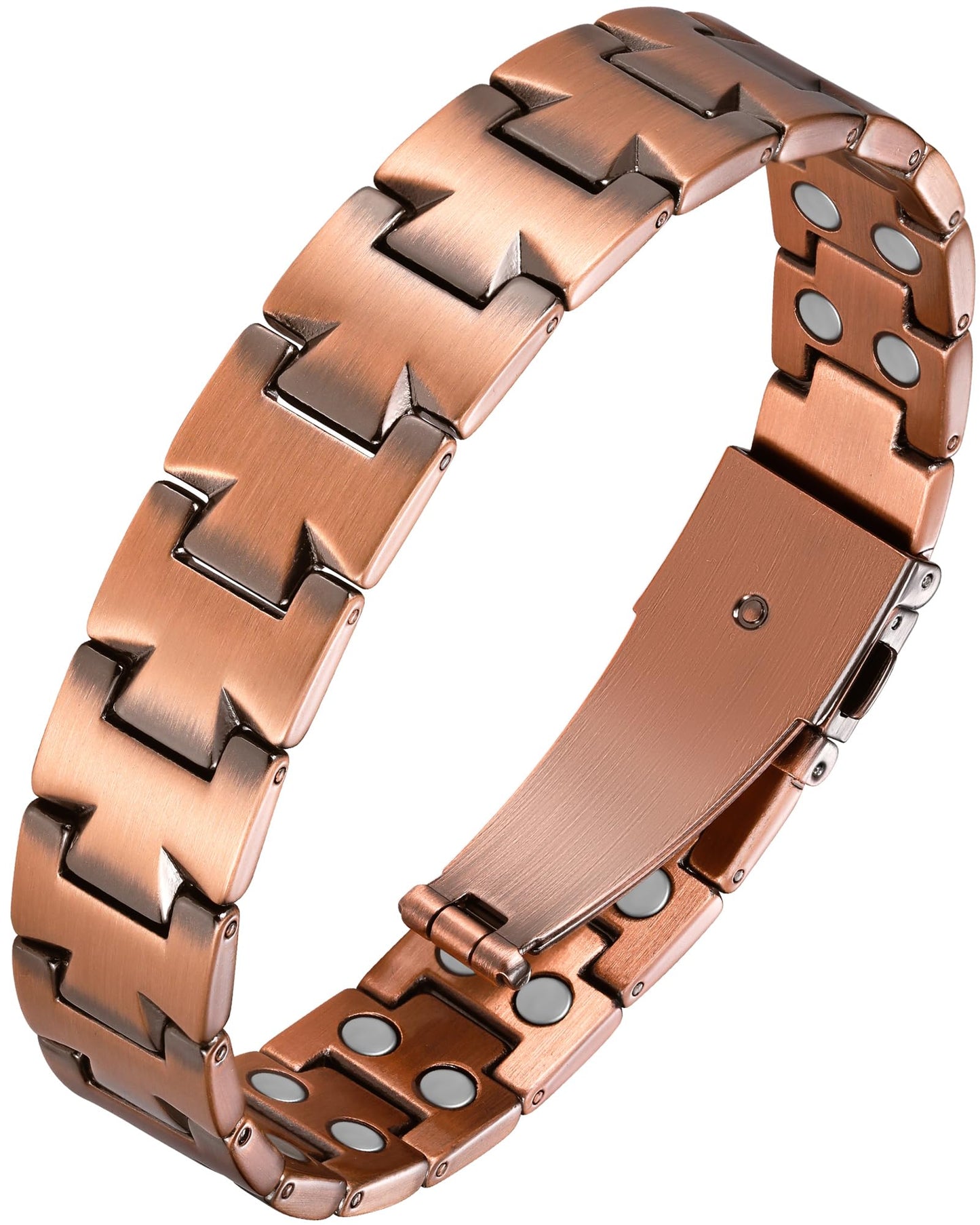Feraco Copper Bracelet for Men,Magnetic Therapy Cooper Bracelets with 46 Magnets, Men's 99.99% Pure Copper Jewelry