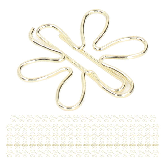 100Pcs Funny Planner Clips Cute Paper Clips Innovative Cute Design Anti Electroplating Process Gold Paper Clips for Office Home School (Floral Print)