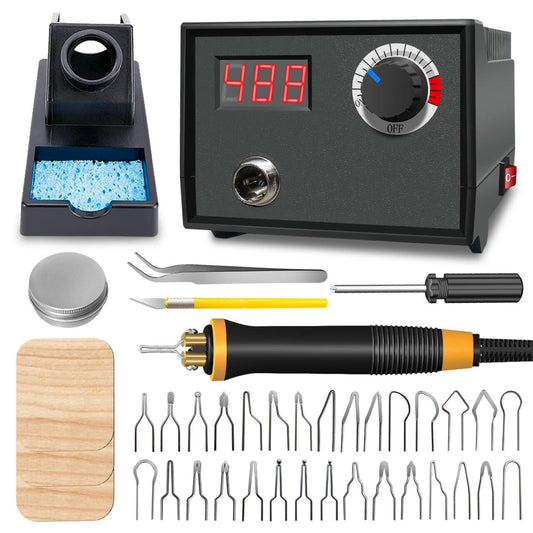 FIRElood Wood Burning Tool,Wood Burning kit Pen 25~750℃,Professional Wood Burning kit,with Digital Thermometer Temperature Adjustable Temperature,1 Wood Burning pens, 30 Wood Burning Pen Tips