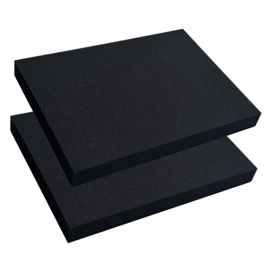 2 PCS Polyurethane Foam Sheets 16 x 12 x 1.5 Inch, Foam Inserts for Cases,Black Cuttable Polyurethane Foam Pad for Packing, Cushioning, Toolbox, Game Box, Storage, Crafts