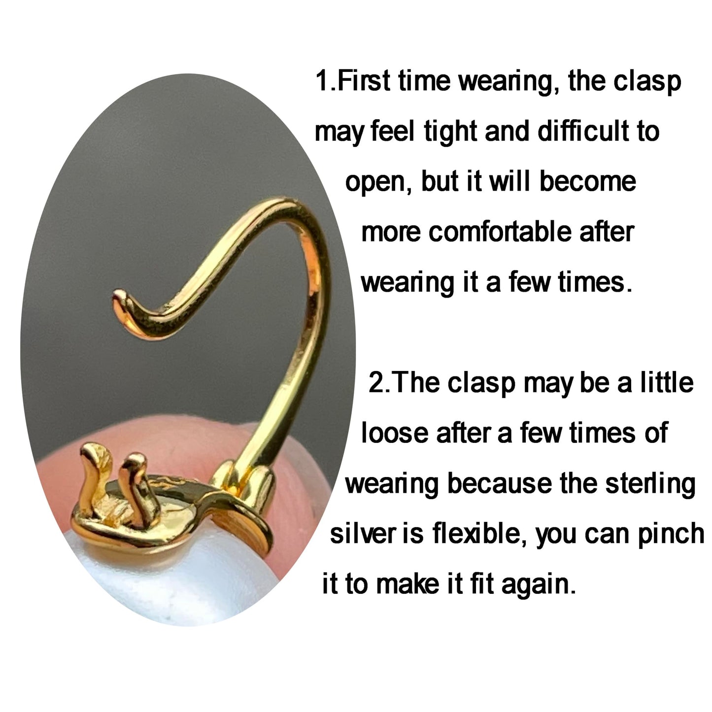 OwMell Elegant 925 Sterling Silver Pearl Drop Earrings Dangle Stud Gold Plated Earrings for Women Large Size 12mm - Silver
