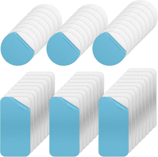 Aecsze 50 Pack 25 25 0.02" Metal Plate for Phone Magnet - Round & Rectangular Metal Plate, Thin Magnetic Plate