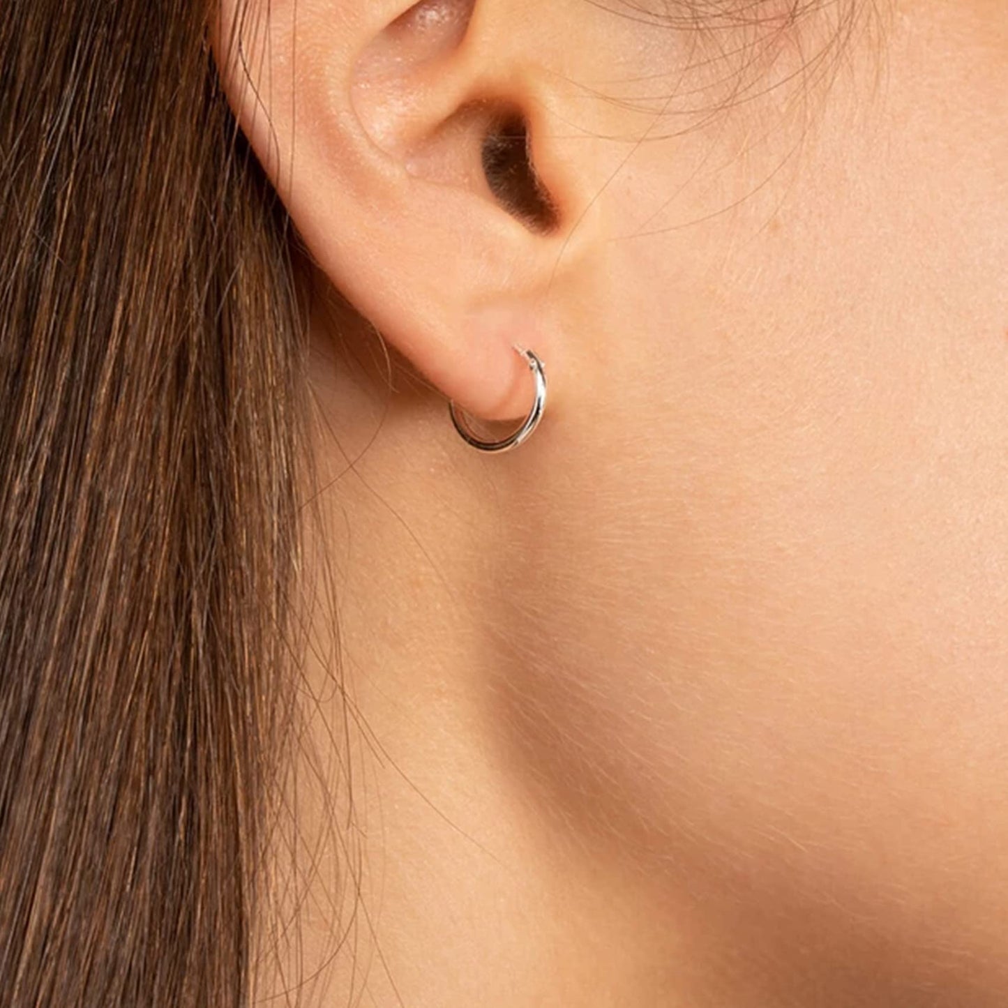 EPIRORA Silver Hoop Earrings - 4 Pairs of Hypoallergenic 925 Sterling Silver Cartilage Small Hoop Earrings for Women & Men(10mm &12mm)