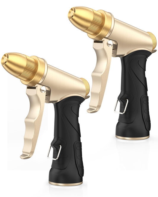 RAINPOINT Heavy Duty Metal Spray Nozzle for Garden Hose, High Pressure Garden Hose Nozzle with Adjustable Spray Patterns for Watering Plants, Car Washing, and Pet Showering (2 pcs)