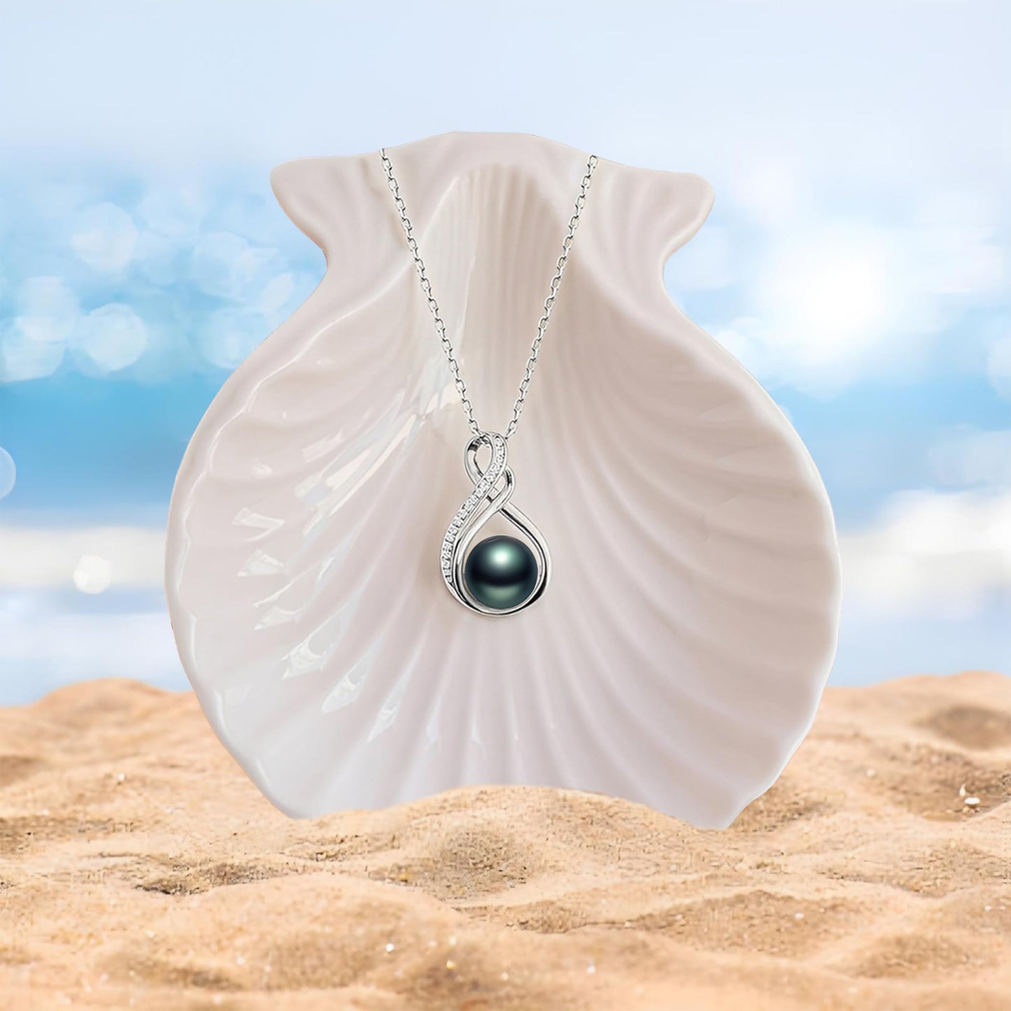 Mothers Day Gifts Mom Necklace For Women 925 Sterling Silver Mother Of Pearl Necklace Birthday Christmas Mom Gifts (MN1002Pearl2B, Sterling Sliver)