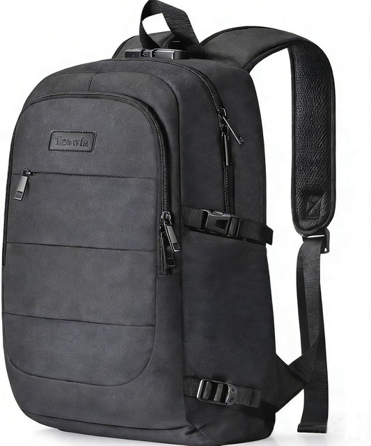 Backpack 15.6 Inch Backpacks Daypack(Black) Tzowla Travel Laptop Water Resistant Anti-Theft Bag with Giant Tumbler