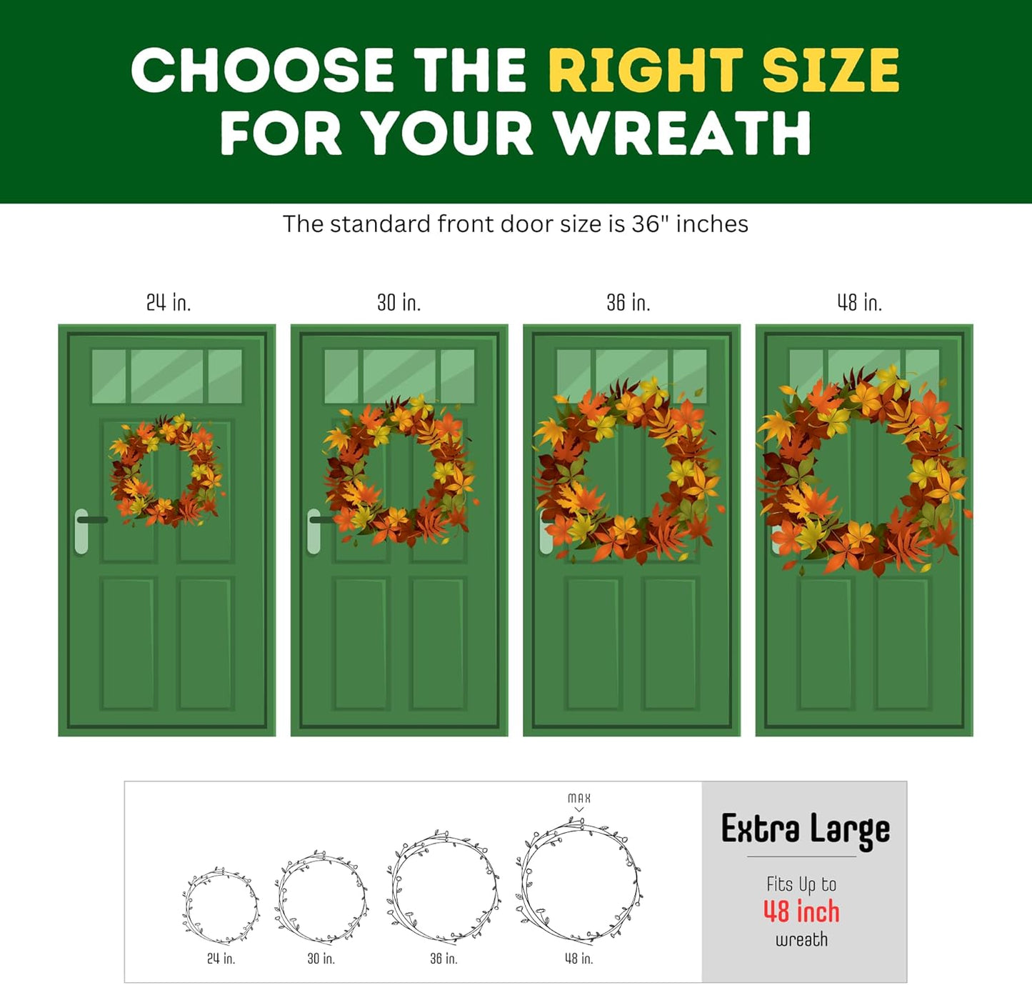 Primode Christmas Wreath Storage Bag - Extra Large 48" Container with Clear Window | Durable 600D Oxford Material | Green