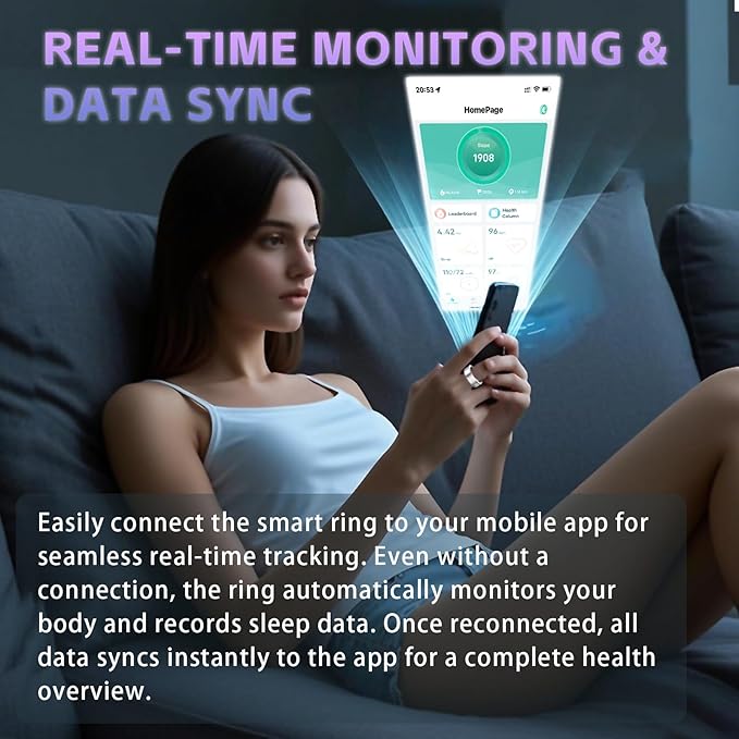 Smart Ring for Women ??Fitness Tracker Ring with Heart Rate, SpO2, Blood Pressure, Sleep Monitoring, Step & Calorie Counter, No Subscription Fee, iOS & Android Compatible (Silver, 14)