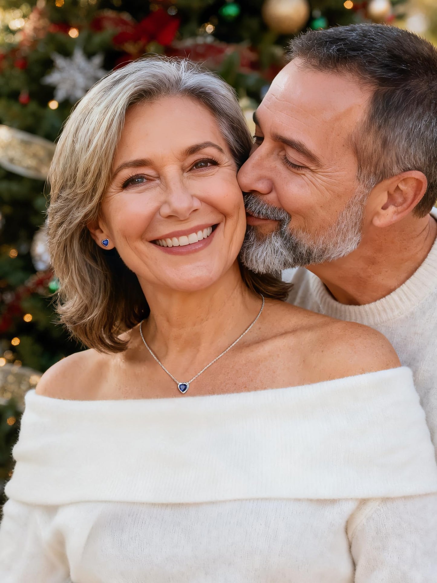 ChicSilver Amethyst Necklace February Birthstone Necklace 925 Sterling Silver Love Heart Purple Necklaces for Women