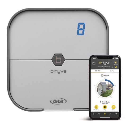 Orbit B-hyve Indoor Smart Sprinkler Controller - 8-Zone - WiFi Irrigation Controller - App Controlled Irrigation with Weather Adjustment - Easy Installation Smart Home Ready Device - 57925